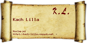 Kach Lilla névjegykártya